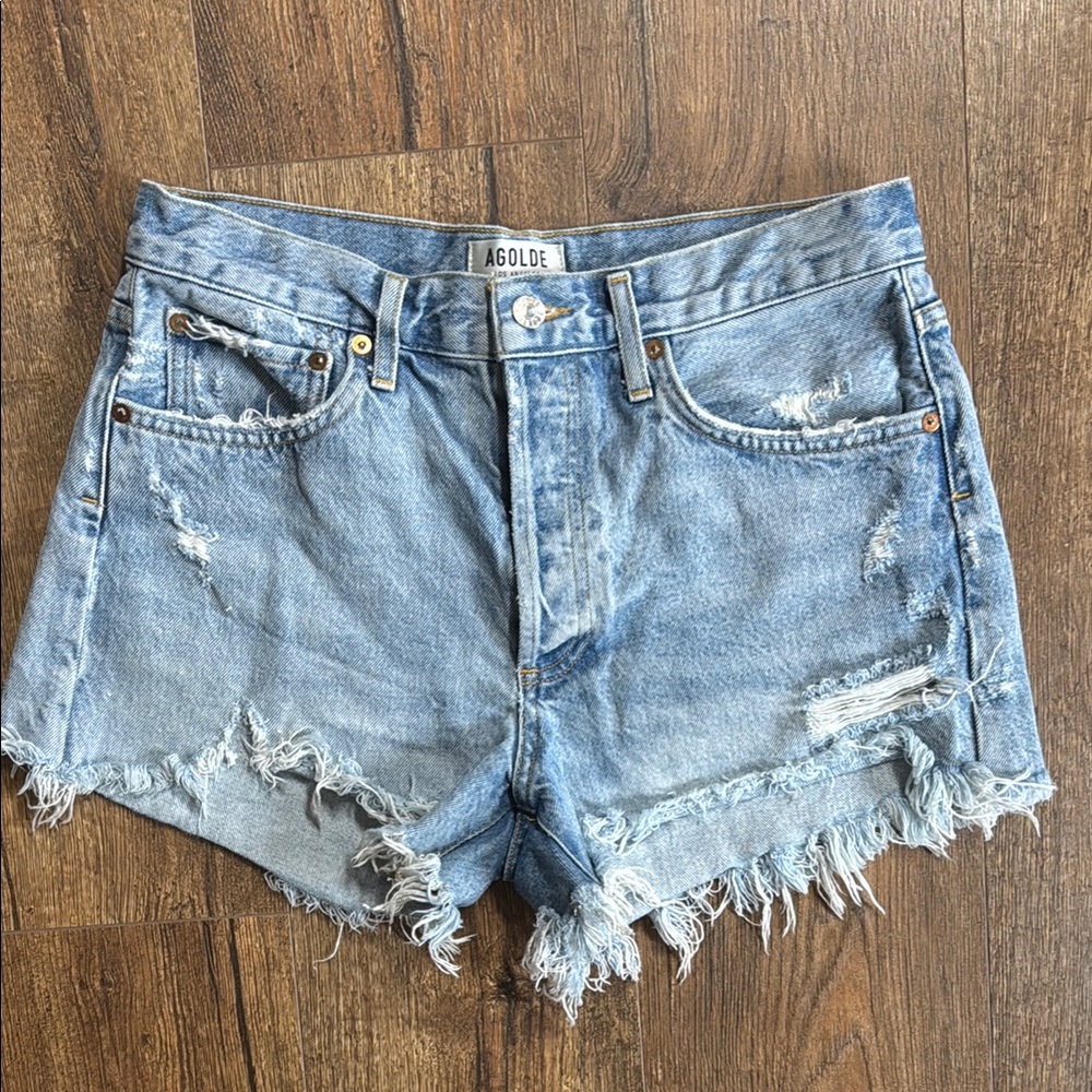 Agolde Parker Distressed Jean Shorts 28